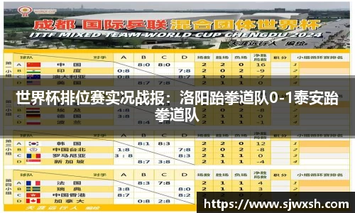 世界杯排位赛实况战报：洛阳跆拳道队0-1泰安跆拳道队